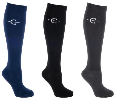 Podkolanówki jeździeckie Competition 3-pak, navy/black/grey, Covalliero